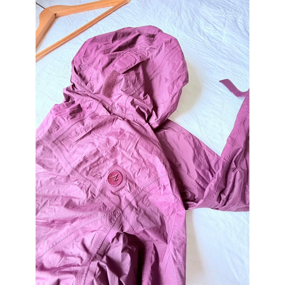 Marmot Womens PreCip Eco Waterproof Rain Jacket Purple XS Hooded Shell PitZips